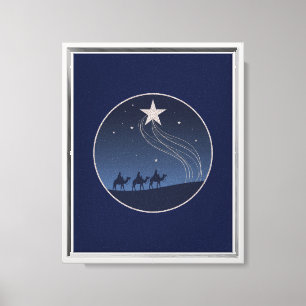 Toile Noël Moderne Minimaliste Nativité Élégant Argenté