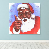 Toile Noël noir du Père Noël africain (Insitu (Plancher de Bois))