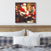 Toile Noël Père Noël avec enfants 3 (Insitu(Chambre))