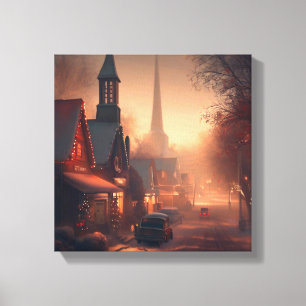 Toile Noël Petite Ville 4