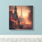 Toile Noël Petite Ville 4 (Insitu (Plancher de Bois))