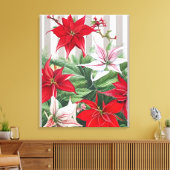 Toile Noël Rouge Amaryllis et Poinsettias (Insitu(Salon))