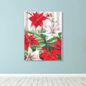 Toile Noël Rouge Amaryllis et Poinsettias (Insitu (Plancher de Bois))