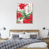 Toile Noël Rouge Amaryllis et Poinsettias (Insitu(Chambre))