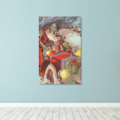 Toile Noël SalutationPère Noël en voiture (Insitu (Plancher de Bois))