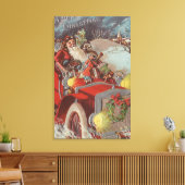 Toile Noël SalutationPère Noël en voiture (Insitu(Salon))