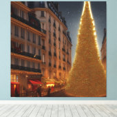 Toile Noël sur Paris Street Print (Insitu (Plancher de Bois))