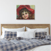 Toile Noël Victorien Enfant Rouge Casquette Portrait Fil (Insitu(Chambre))