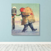 Toile Noël Vintage, Enfant avec grand forfait (Insitu (Plancher de Bois))