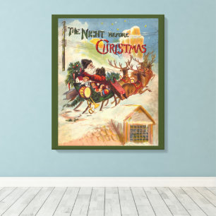 Toile Noël Vintage, La Nuit Avant Noël
