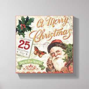 Toile Noël vintage le père noël