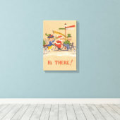 Toile Noël vintage, Père Noël à vélo (Insitu (Plancher de Bois))