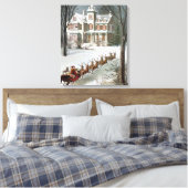 Toile Noël vintage, Saint Nicolas avec rennes (Insitu(Chambre))