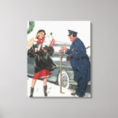 Toile Noël Vintage, Shopping Présente Policeman (Recto)