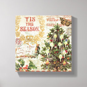 Toile Noël vintage Tis la saison