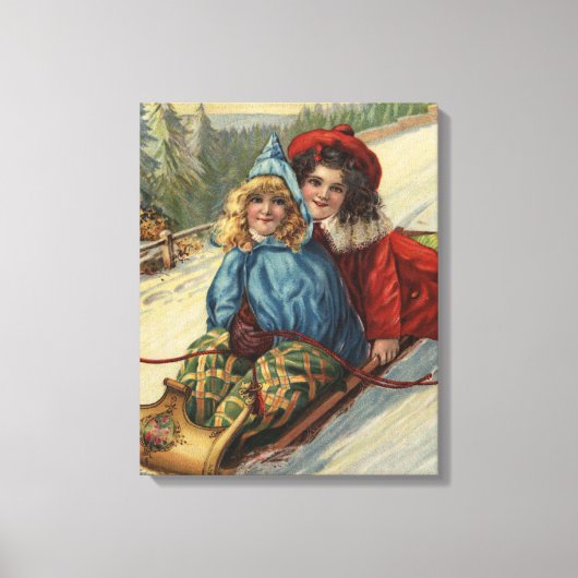 Toile NoëlDeux Petites Filles Dormir (Recto)