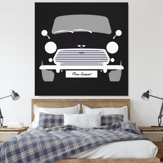 Toile Noir Austin Mini Cooper original classique (Insitu(Chambre))