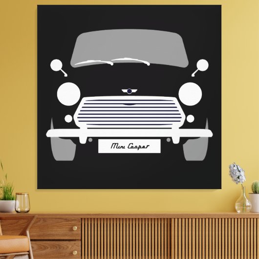 Toile Noir Austin Mini Cooper original classique (Insitu(Salon))
