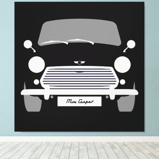 Toile Noir Austin Mini Cooper original classique (Insitu (Plancher de Bois))