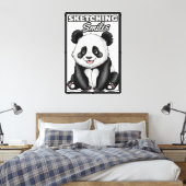 Toile Noir & Blanc Beauté Panda conception de la perfect (Insitu(Chambre))