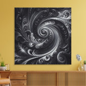 Toile Noir Blanc Gris Abstrait Moderne Simple Tourbillon (Insitu(Salon))
