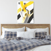 Toile Noir Blanc Gris Or Abstrait (Insitu(Chambre))