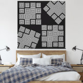 Toile Noir Blanc Moderne Illusion Abstraite Art Géométri (Insitu(Chambre))