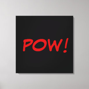 Toile Noir Blanc Rouge Pow ! Bande dessinée Graphique Ré