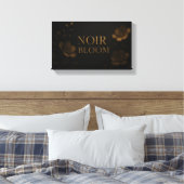 Toile Noir Bloom Elegant Floral Art | Gold and Black Mod (Insitu(Chambre))