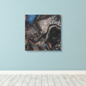 Toile Noir, Brown, gris et bleu Abstrait moderne (Insitu (Plancher de Bois))