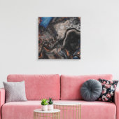 Toile Noir, Brown, gris et bleu Abstrait moderne (Insitu(Salon))