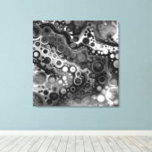 Toile Noir et blanc Fluid Art moderne Abstrait (Insitu (Plancher de Bois))