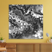 Toile Noir et blanc Fluid Art moderne Abstrait (Insitu(Salon))