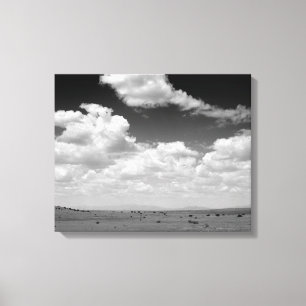 Toile Noir et blanc Gros nuages bouffants blancs Plus de