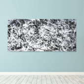Toile NOIR ET BLANC III - Peinture d'action - Abstrait - (Insitu (Plancher de Bois))