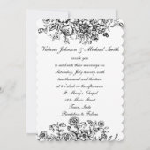 Toile noir et blanc, invitation de mariage personn (Devant)