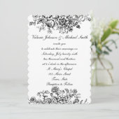Toile noir et blanc, invitation de mariage personn (Debout devant)