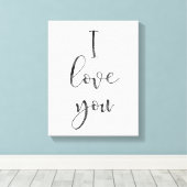 Toile Noir et blanc Je t'aime (Insitu (Plancher de Bois))