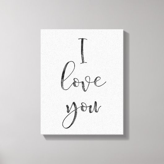 Toile Noir et blanc Je t'aime (Recto)