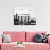Toile Noir Et Blanc Monochrome Grain Rural Silos (Insitu(Salon))