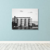 Toile Noir Et Blanc Monochrome Grain Rural Silos (Insitu (Plancher de Bois))