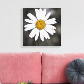 Toile Noir et blanc single Wet Daisy Centre Jaune (Insitu(Salon))