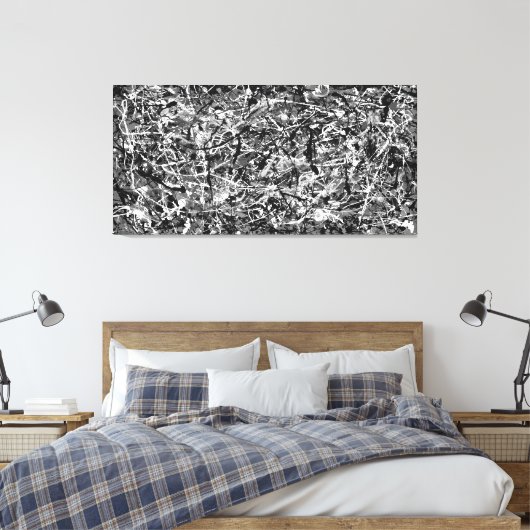 Toile NOIR ET BLANC X - Peinture d'action -Abstrait- (Insitu(Chambre))