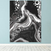Toile Noir et Marbre blanc Digital Fluid Art (Insitu (Plancher de Bois))
