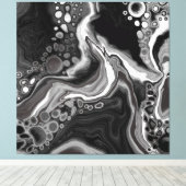 Toile Noir et Marbre blanc Digital Fluid Art (Insitu (Plancher de Bois))