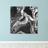 Toile Noir et Marbre blanc Digital Fluid Art (Insitu (Plancher de Bois))