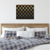 Toile Noir, or, cool, tendance, design abstrait rétro (Insitu(Chambre))