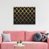 Toile Noir, or, cool, tendance, design abstrait rétro (Insitu(Salon))
