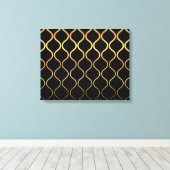 Toile Noir, or, cool, tendance, design abstrait rétro (Insitu (Plancher de Bois))