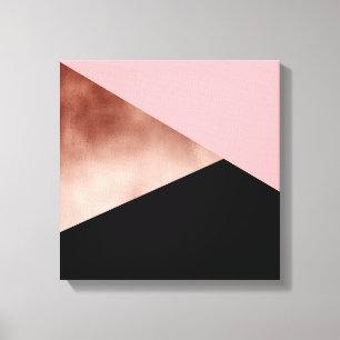 Toile noir rose géométrique moderne élégant de rose 